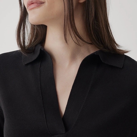 PACT WOMEN’S CLASSIC FINE KNIT POLO SWEATER ORGANIC COTTON DARK ACADEMIA PREP - Picture 4 of 13